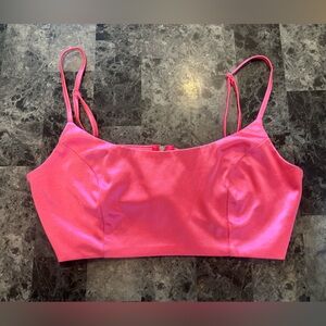 Pink Satin Crop Top